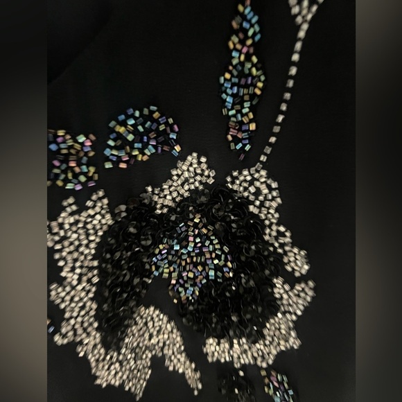 Romans Woman's Blouse Tunic black Beaded Size 22W Plus Open Sleeve - Picture 10 of 13